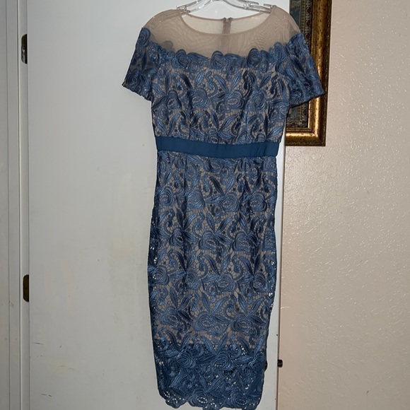 ❤️❤️❤️gorgeous formal blue and cream lcd Jax dress - Picture 1 of 5